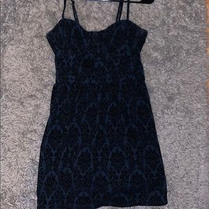 Navy blue velvet dress